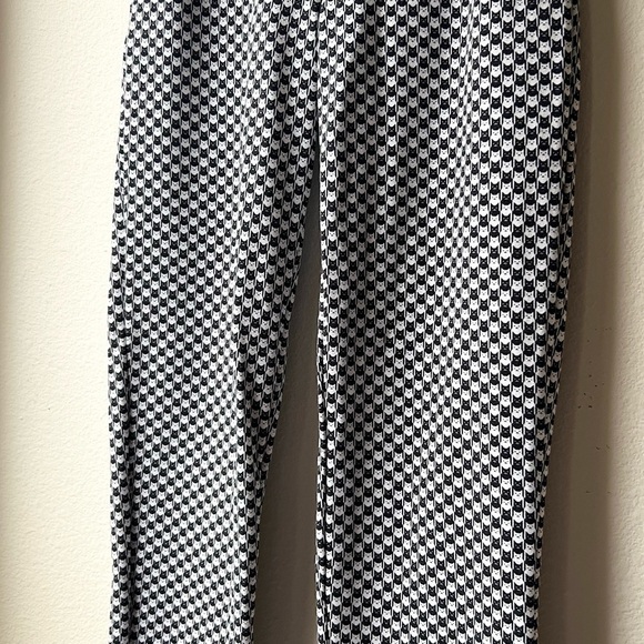 Betabrand Catstooth Chino Herringbone Pants High Waist Black White Cat Sz SL - Picture 8 of 16